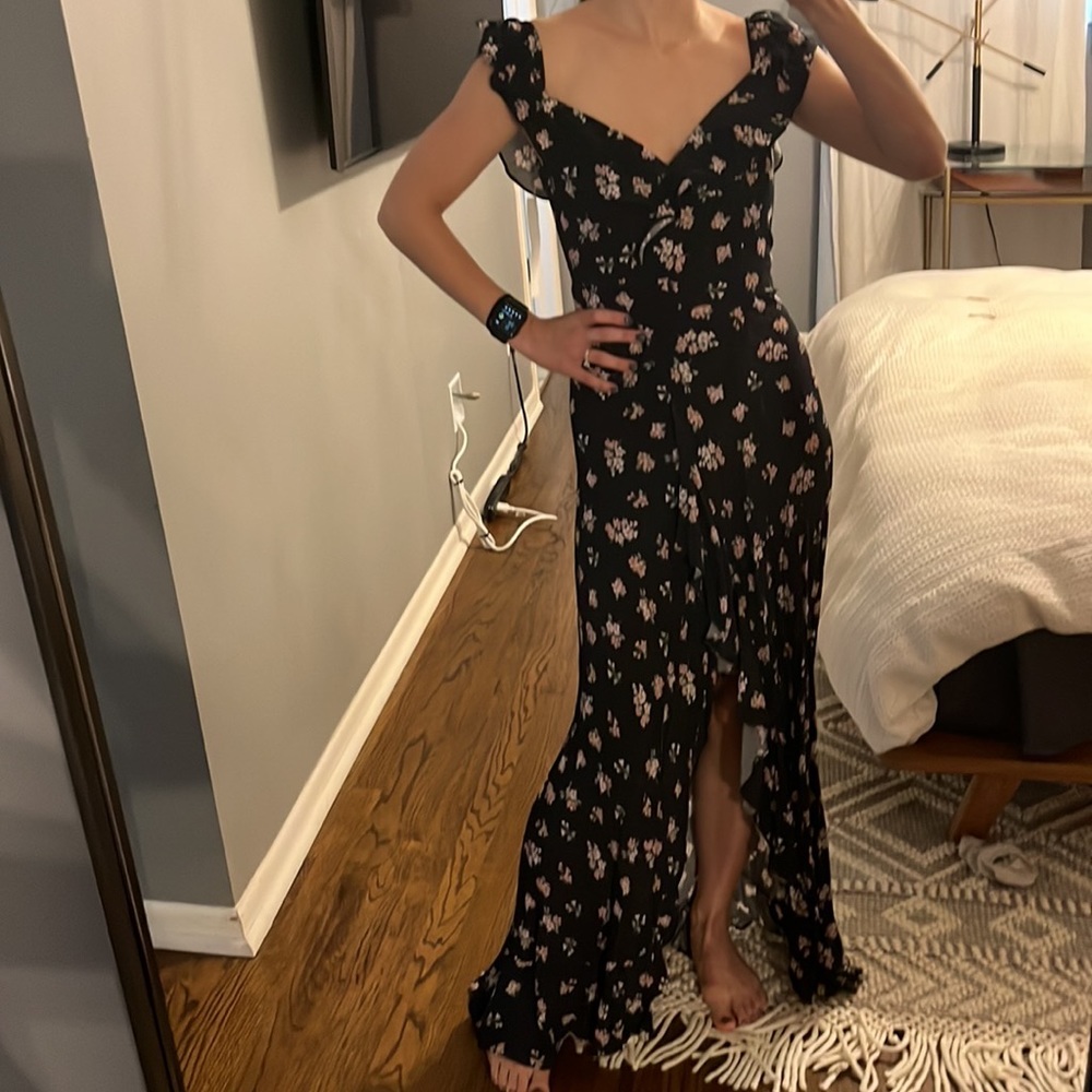 Flynn skye before dawn black floral Monica maxi S NWT